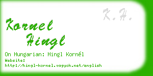 kornel hingl business card